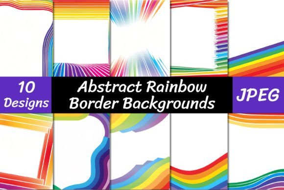 Abstract Rainbow Border Backgrounds: Vibrant Design Assets