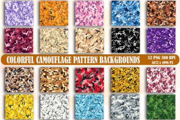 Beyond Green: Unlocking Vibrancy with Colorful Camouflage Pattern Backgrounds