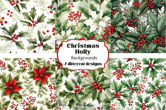 Bring Winter Charm to Your Projects with Holly Christmas Greenery Backgrounds