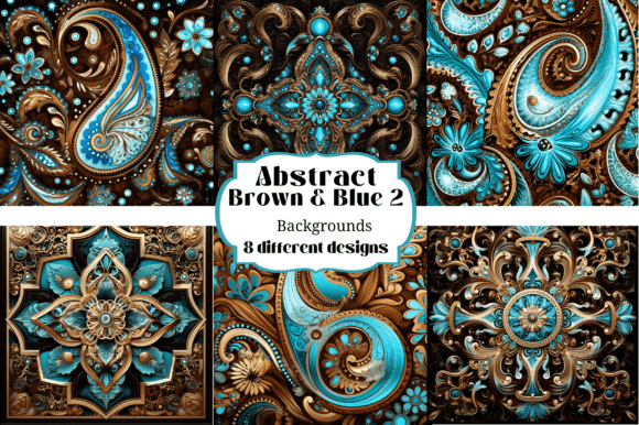 Elevate Your Crafts with Ornate Brown and Blue Backgrounds