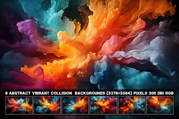 Elevate Your Projects with 7 Abstract Vibrant Collision Backgrounds