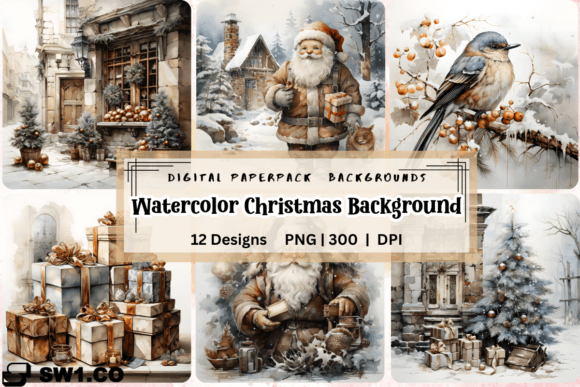 Enchanting Watercolor Winter Christmas Backgrounds