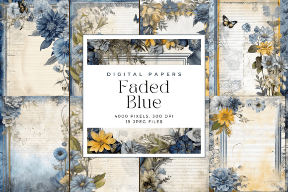 Faded Blue Junk Journal Backgrounds: A Timeless Aesthetic