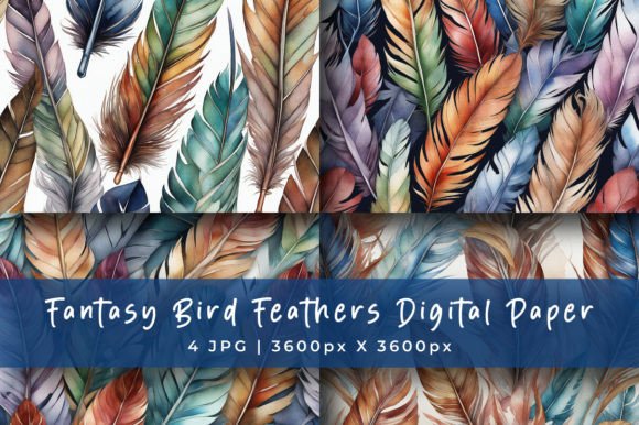 Fantasy Bird Feathers Backgrounds: A Vibrant Design Canvas