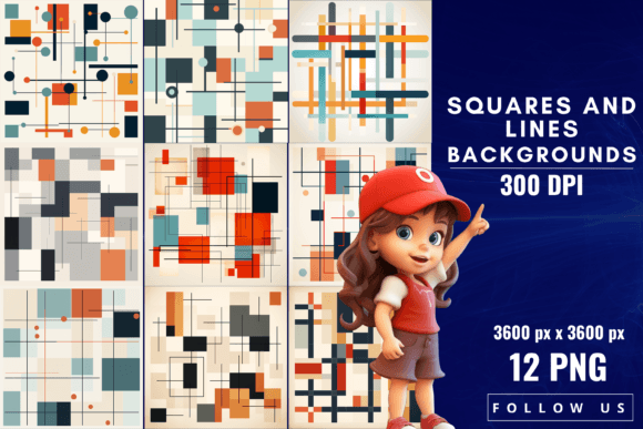 Geometric Precision: Elevate Projects with Squares and Lines Backgrounds