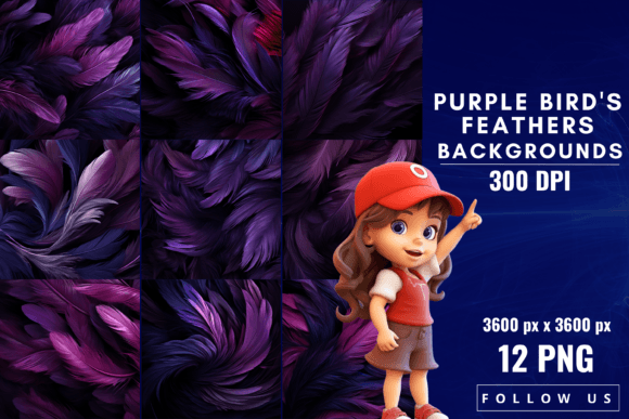 Purple Bird's Feathers Backgrounds: A Designer's Canvas