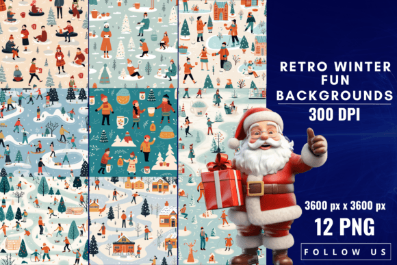 Rediscover Vintage Charm with Retro Winter Fun Backgrounds