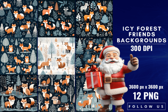 Step Into a Winter Fairy Tale with Icy Forest Friends Backgrounds