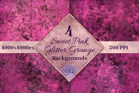 Sweet Pink Glitter Grunge Backgrounds: Bold Design Assets