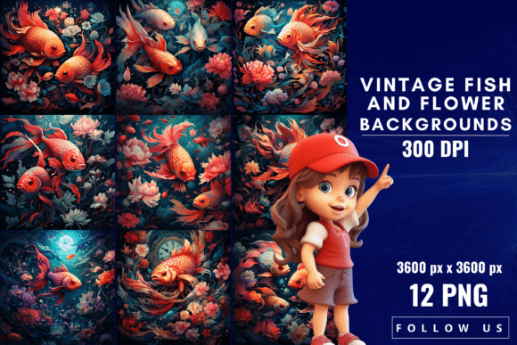 Unlocking Nostalgia with Vintage Fish and Flower Backgrounds