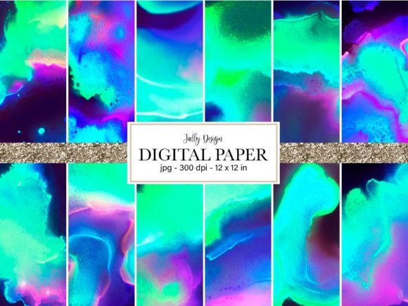 Vibrant Neon Watercolor Backgrounds for Creative Projects