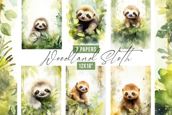 Woodland Sloth Backgrounds: Whimsy for Your Projects